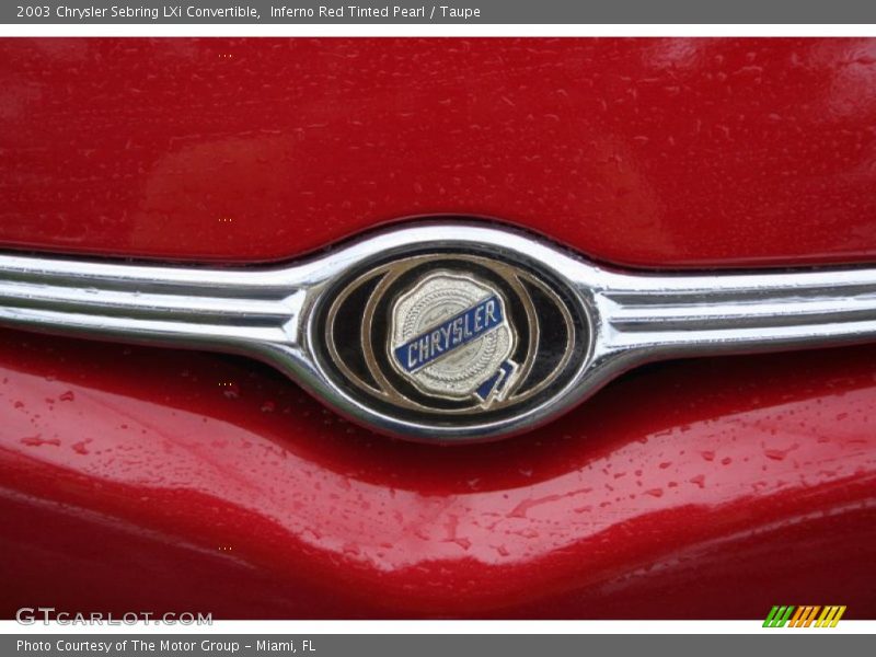 Inferno Red Tinted Pearl / Taupe 2003 Chrysler Sebring LXi Convertible