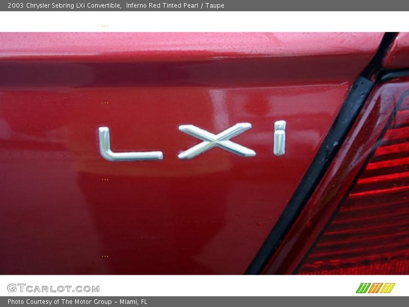 Inferno Red Tinted Pearl / Taupe 2003 Chrysler Sebring LXi Convertible