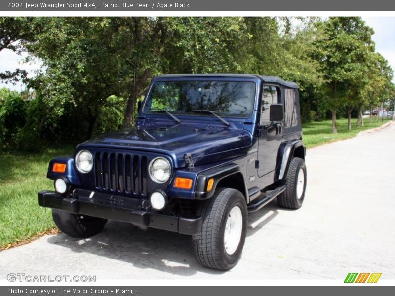 Patriot Blue Pearl / Agate Black 2002 Jeep Wrangler Sport 4x4