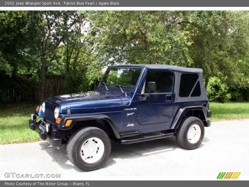 Patriot Blue Pearl / Agate Black 2002 Jeep Wrangler Sport 4x4