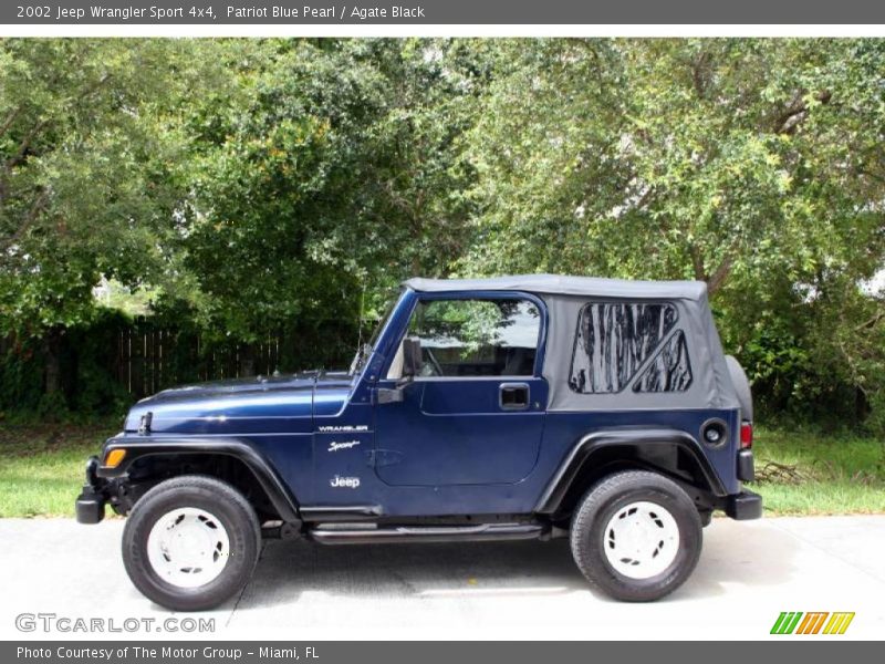 Patriot Blue Pearl / Agate Black 2002 Jeep Wrangler Sport 4x4