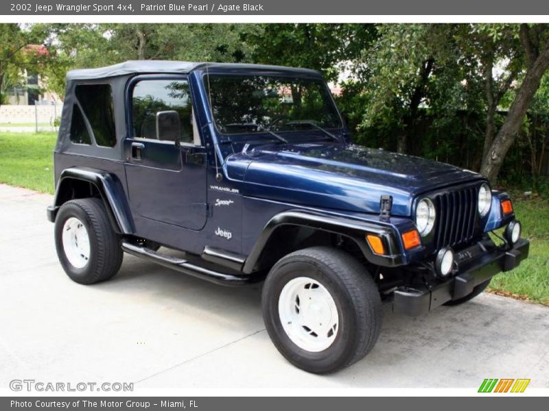 Patriot Blue Pearl / Agate Black 2002 Jeep Wrangler Sport 4x4