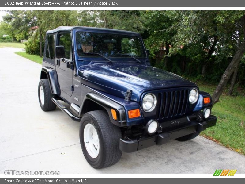 Patriot Blue Pearl / Agate Black 2002 Jeep Wrangler Sport 4x4