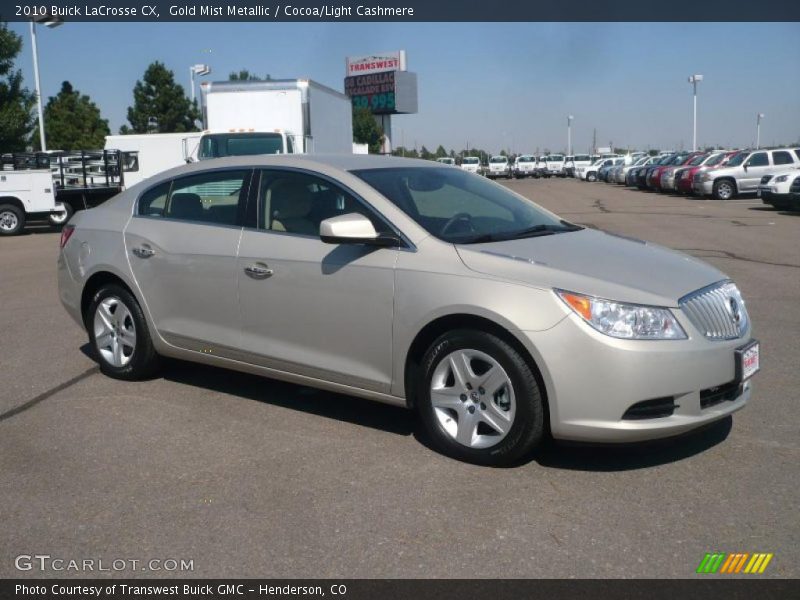 Gold Mist Metallic / Cocoa/Light Cashmere 2010 Buick LaCrosse CX