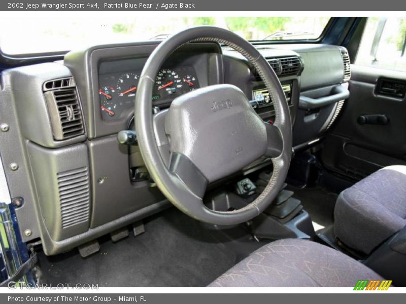 Patriot Blue Pearl / Agate Black 2002 Jeep Wrangler Sport 4x4