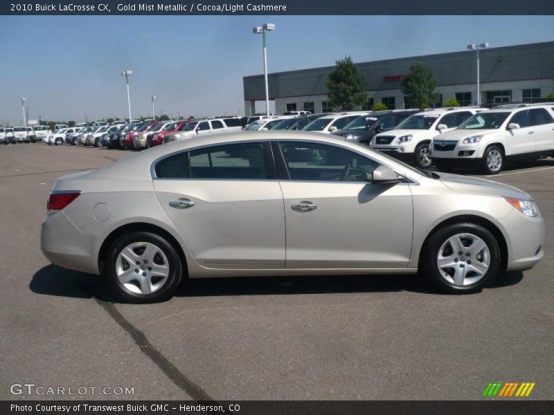 Gold Mist Metallic / Cocoa/Light Cashmere 2010 Buick LaCrosse CX