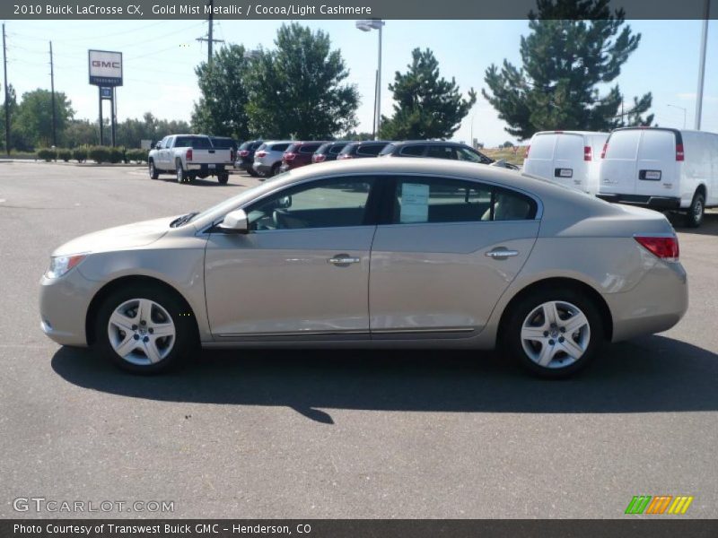 Gold Mist Metallic / Cocoa/Light Cashmere 2010 Buick LaCrosse CX