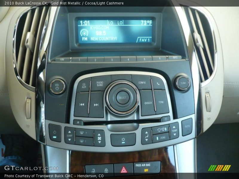 Gold Mist Metallic / Cocoa/Light Cashmere 2010 Buick LaCrosse CX