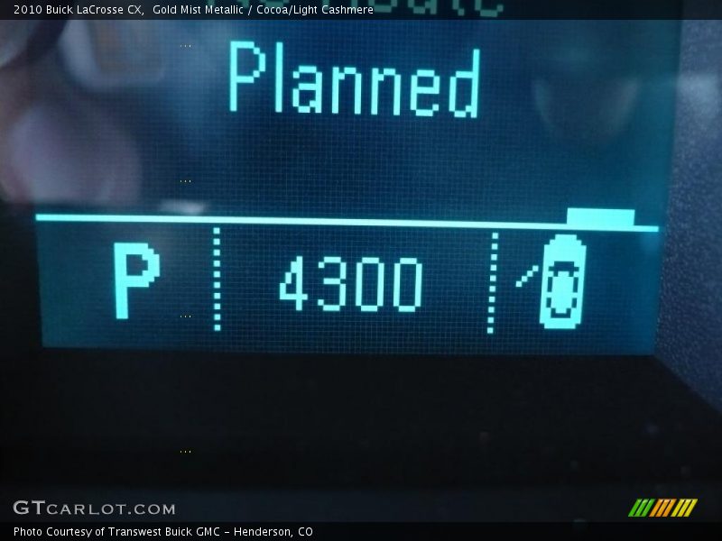 Gold Mist Metallic / Cocoa/Light Cashmere 2010 Buick LaCrosse CX