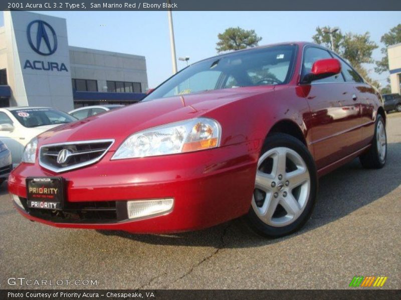 San Marino Red / Ebony Black 2001 Acura CL 3.2 Type S