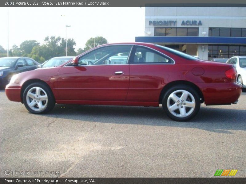 San Marino Red / Ebony Black 2001 Acura CL 3.2 Type S