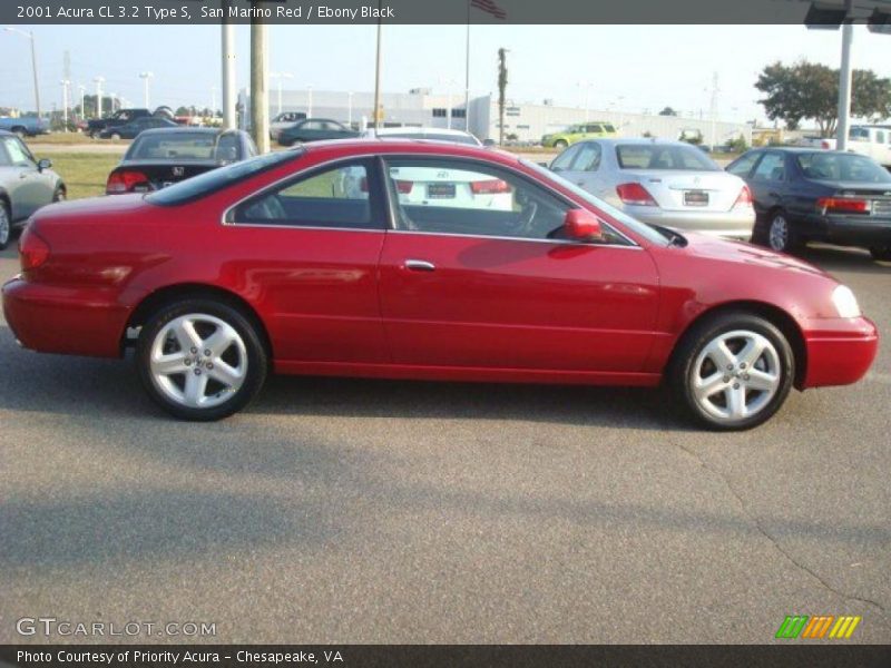 San Marino Red / Ebony Black 2001 Acura CL 3.2 Type S