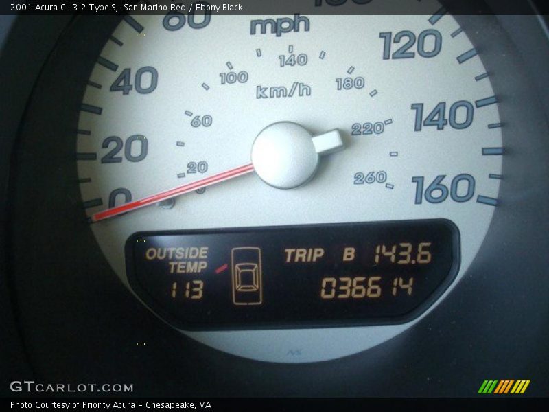 San Marino Red / Ebony Black 2001 Acura CL 3.2 Type S