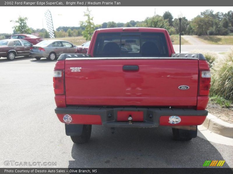Bright Red / Medium Prairie Tan 2002 Ford Ranger Edge SuperCab