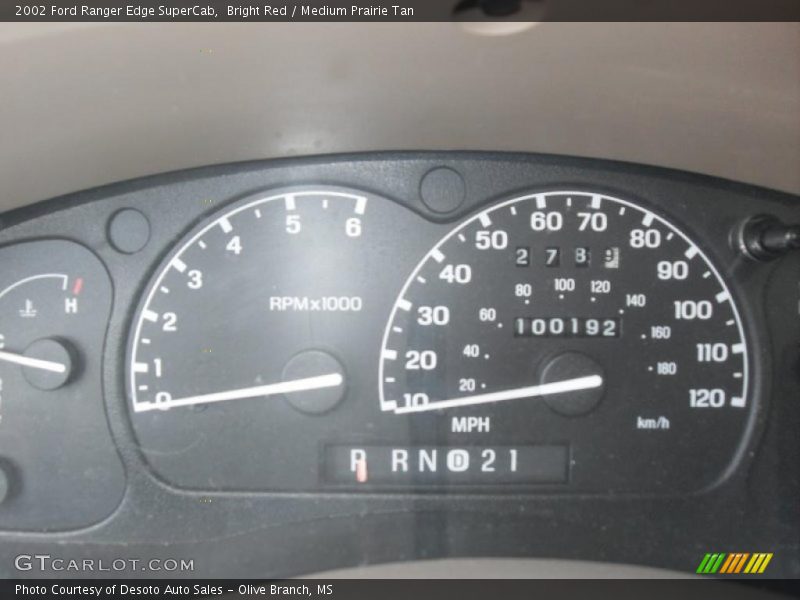 Bright Red / Medium Prairie Tan 2002 Ford Ranger Edge SuperCab