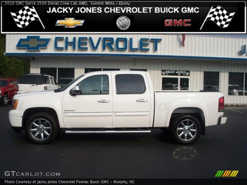 Summit White / Ebony 2010 GMC Sierra 1500 Denali Crew Cab AWD