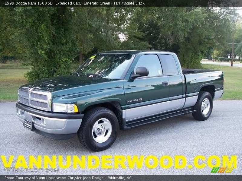 Emerald Green Pearl / Agate Black 1999 Dodge Ram 1500 SLT Extended Cab