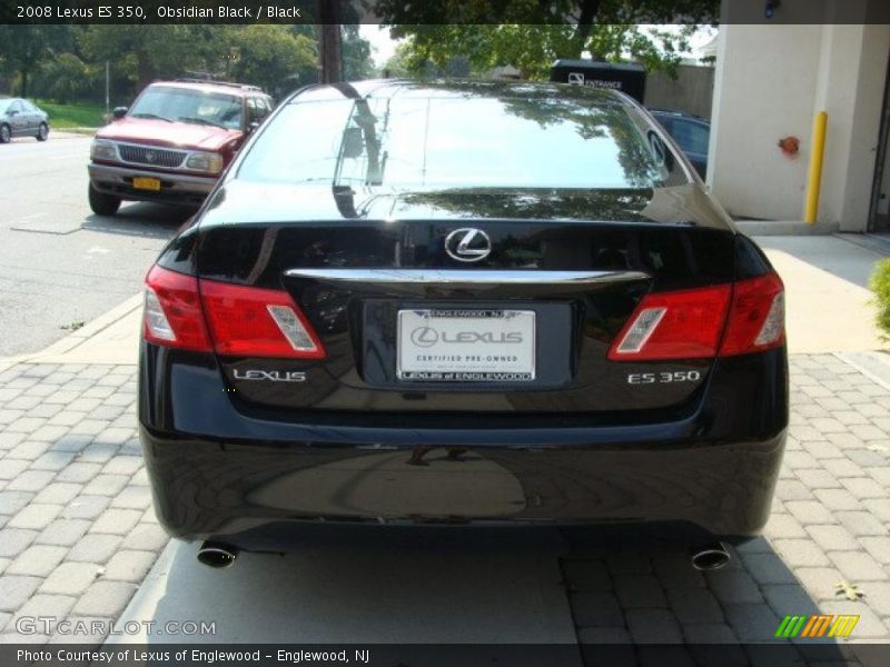 Obsidian Black / Black 2008 Lexus ES 350