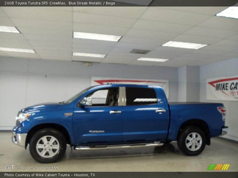 Blue Streak Metallic / Beige 2008 Toyota Tundra SR5 CrewMax