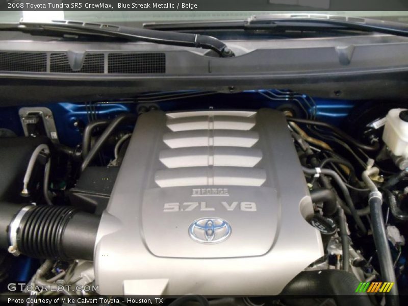 Blue Streak Metallic / Beige 2008 Toyota Tundra SR5 CrewMax