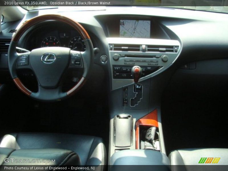 Obsidian Black / Black/Brown Walnut 2010 Lexus RX 350 AWD
