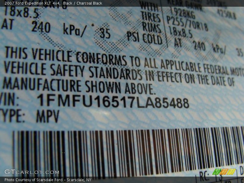 Black / Charcoal Black 2007 Ford Expedition XLT 4x4