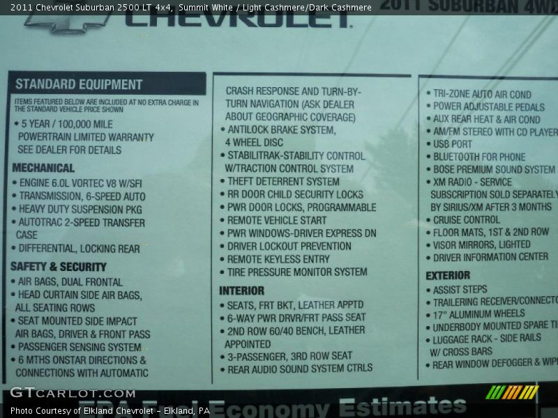 Summit White / Light Cashmere/Dark Cashmere 2011 Chevrolet Suburban 2500 LT 4x4