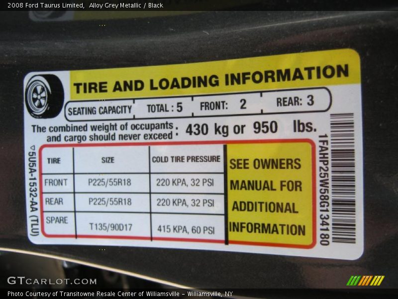 Alloy Grey Metallic / Black 2008 Ford Taurus Limited