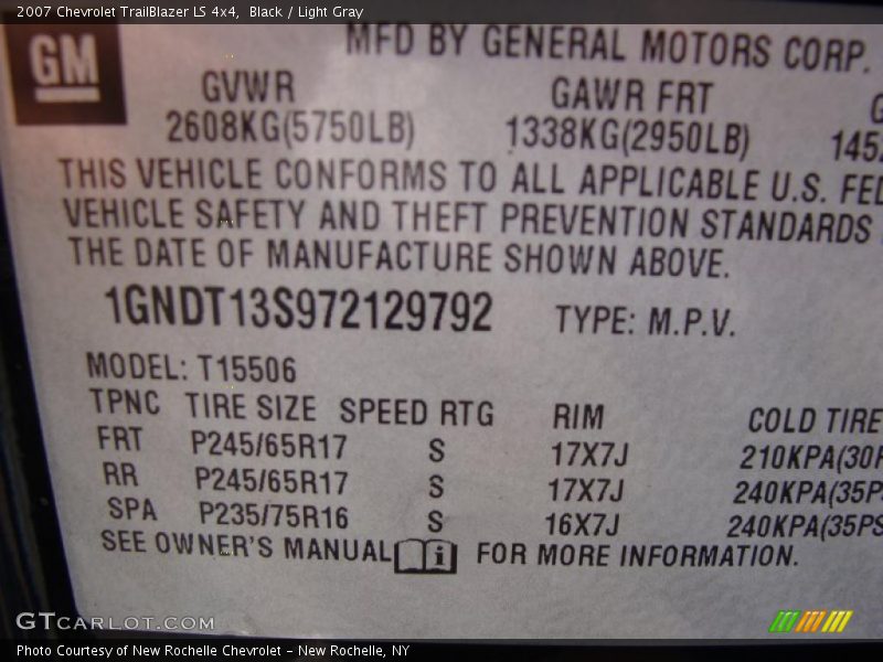 Black / Light Gray 2007 Chevrolet TrailBlazer LS 4x4