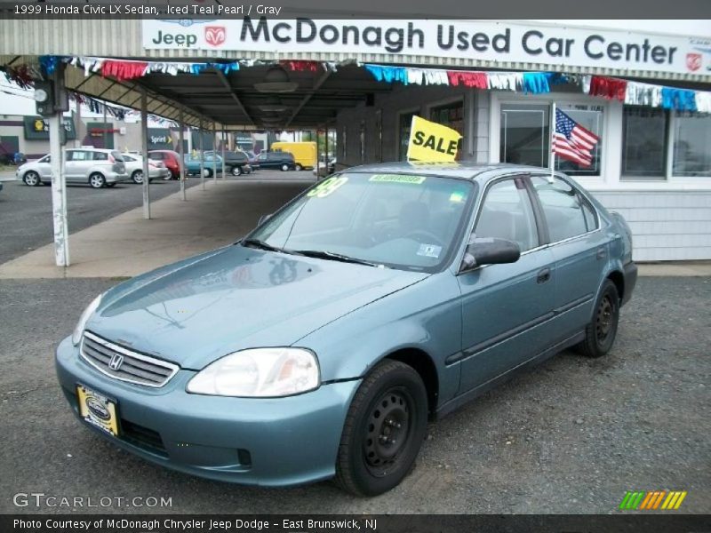Iced Teal Pearl / Gray 1999 Honda Civic LX Sedan
