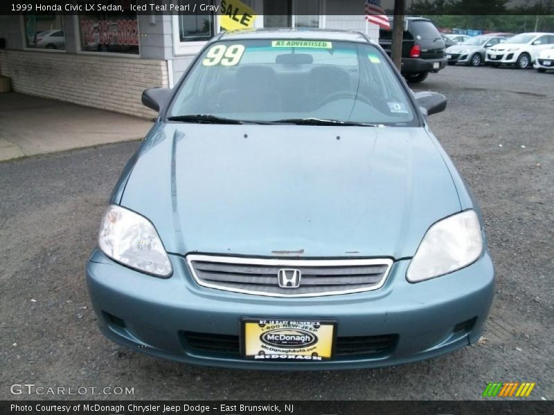 Iced Teal Pearl / Gray 1999 Honda Civic LX Sedan