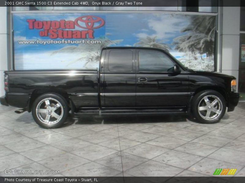 Onyx Black / Gray Two Tone 2001 GMC Sierra 1500 C3 Extended Cab 4WD