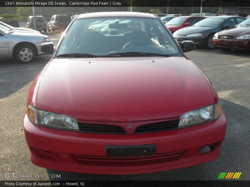 Cambridge Red Pearl / Gray 1997 Mitsubishi Mirage DE Sedan