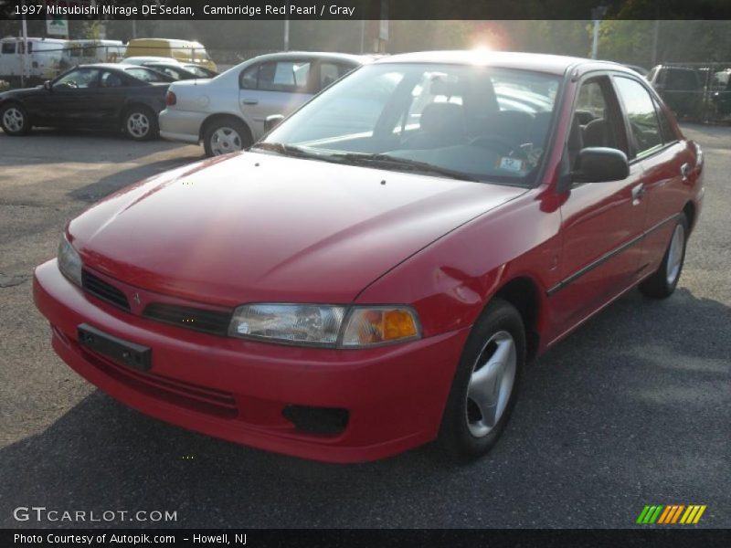 Cambridge Red Pearl / Gray 1997 Mitsubishi Mirage DE Sedan