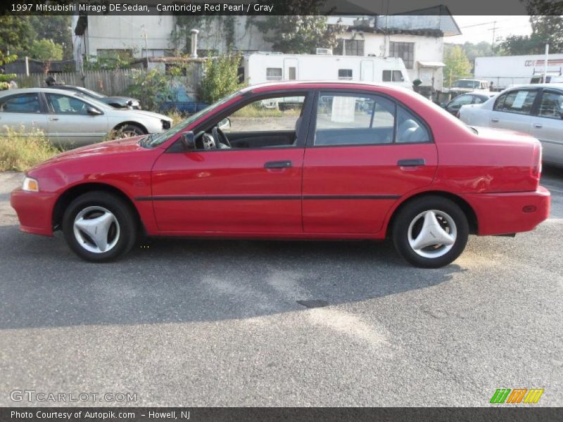Cambridge Red Pearl / Gray 1997 Mitsubishi Mirage DE Sedan