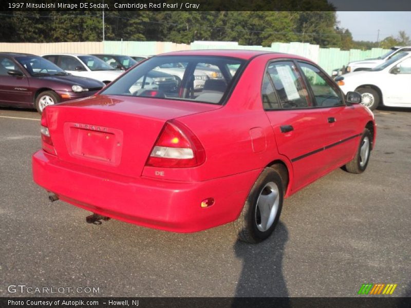 Cambridge Red Pearl / Gray 1997 Mitsubishi Mirage DE Sedan