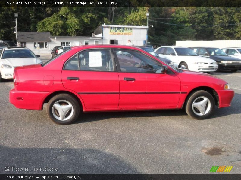 Cambridge Red Pearl / Gray 1997 Mitsubishi Mirage DE Sedan