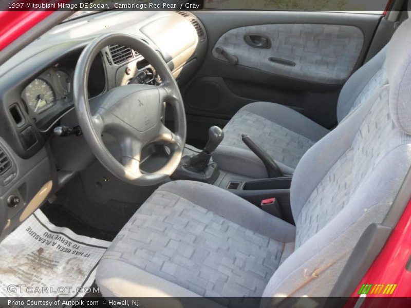 Cambridge Red Pearl / Gray 1997 Mitsubishi Mirage DE Sedan