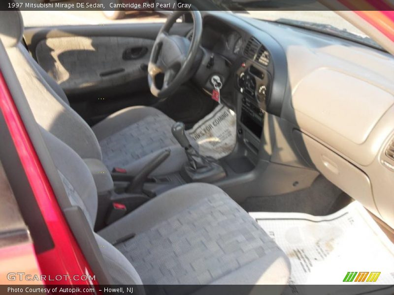 Cambridge Red Pearl / Gray 1997 Mitsubishi Mirage DE Sedan