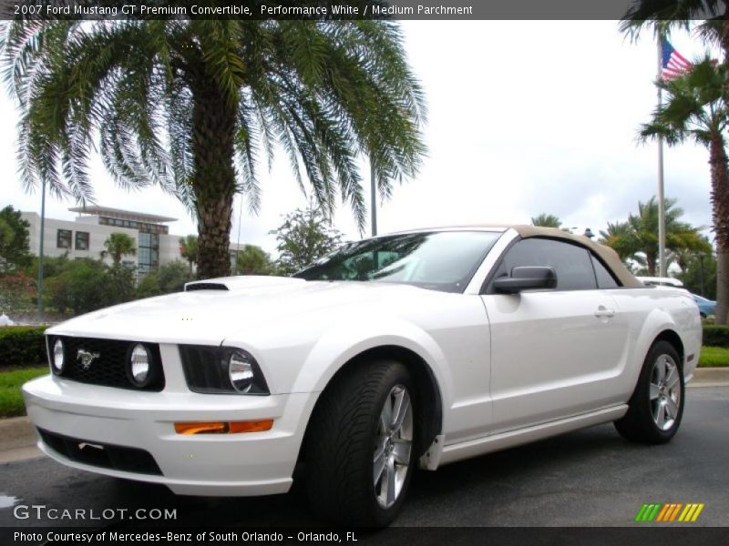 Performance White / Medium Parchment 2007 Ford Mustang GT Premium Convertible