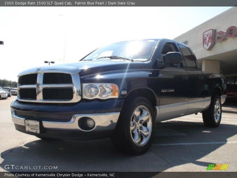 Patriot Blue Pearl / Dark Slate Gray 2003 Dodge Ram 1500 SLT Quad Cab