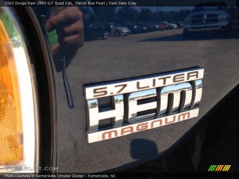 Patriot Blue Pearl / Dark Slate Gray 2003 Dodge Ram 1500 SLT Quad Cab