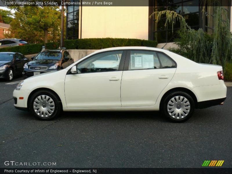 Campanella White / Pure Beige 2008 Volkswagen Jetta S Sedan