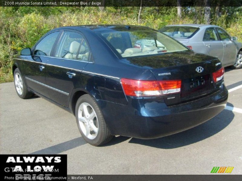 Deepwater Blue / Beige 2008 Hyundai Sonata Limited