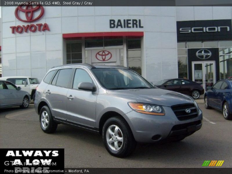 Steel Gray / Gray 2008 Hyundai Santa Fe GLS 4WD