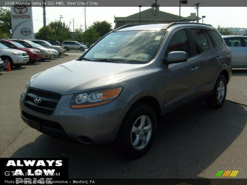 Steel Gray / Gray 2008 Hyundai Santa Fe GLS 4WD