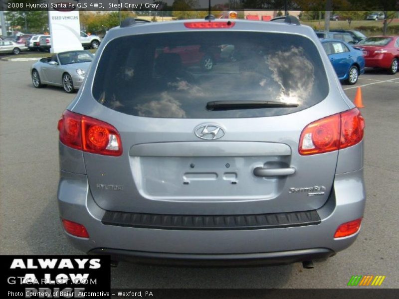 Steel Gray / Gray 2008 Hyundai Santa Fe GLS 4WD