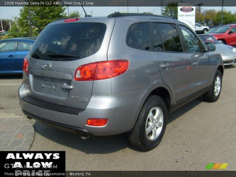 Steel Gray / Gray 2008 Hyundai Santa Fe GLS 4WD