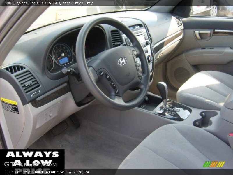 Steel Gray / Gray 2008 Hyundai Santa Fe GLS 4WD