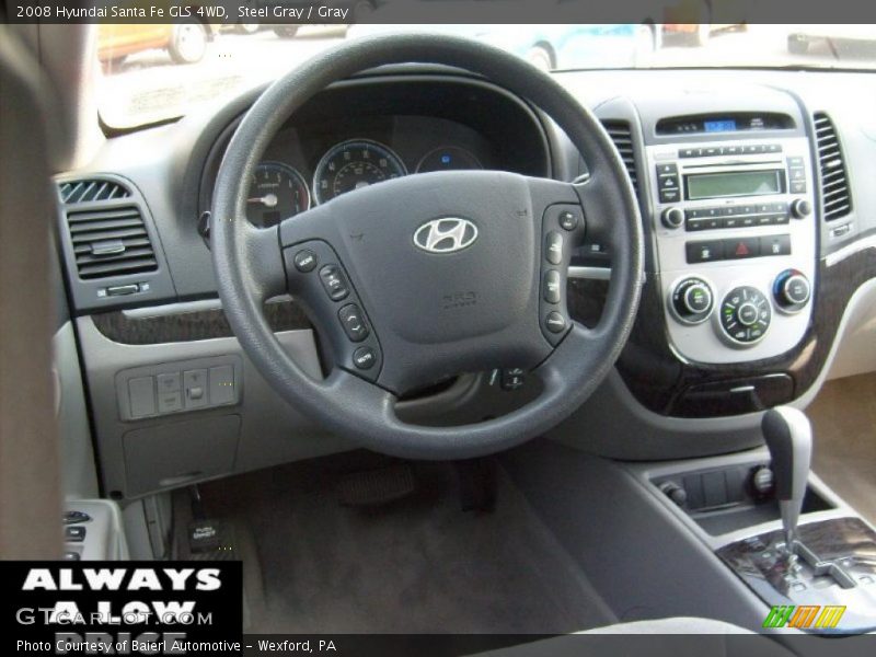 Steel Gray / Gray 2008 Hyundai Santa Fe GLS 4WD